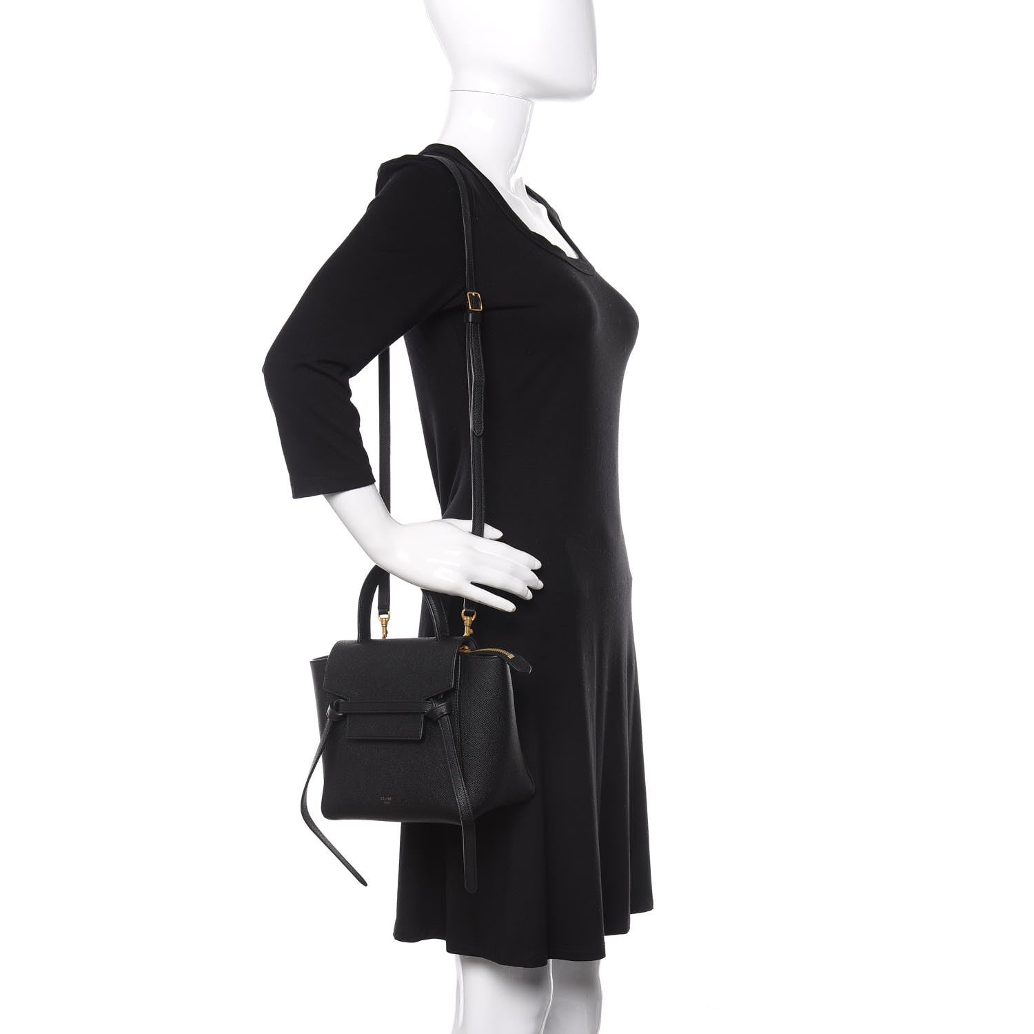 Celine Grained Calfskin Nano Belt Bag Black 2 of 10