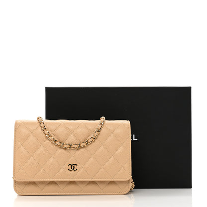 Chanel Caviar Quilted Wallet On Chain WOC Beige 11 of 11