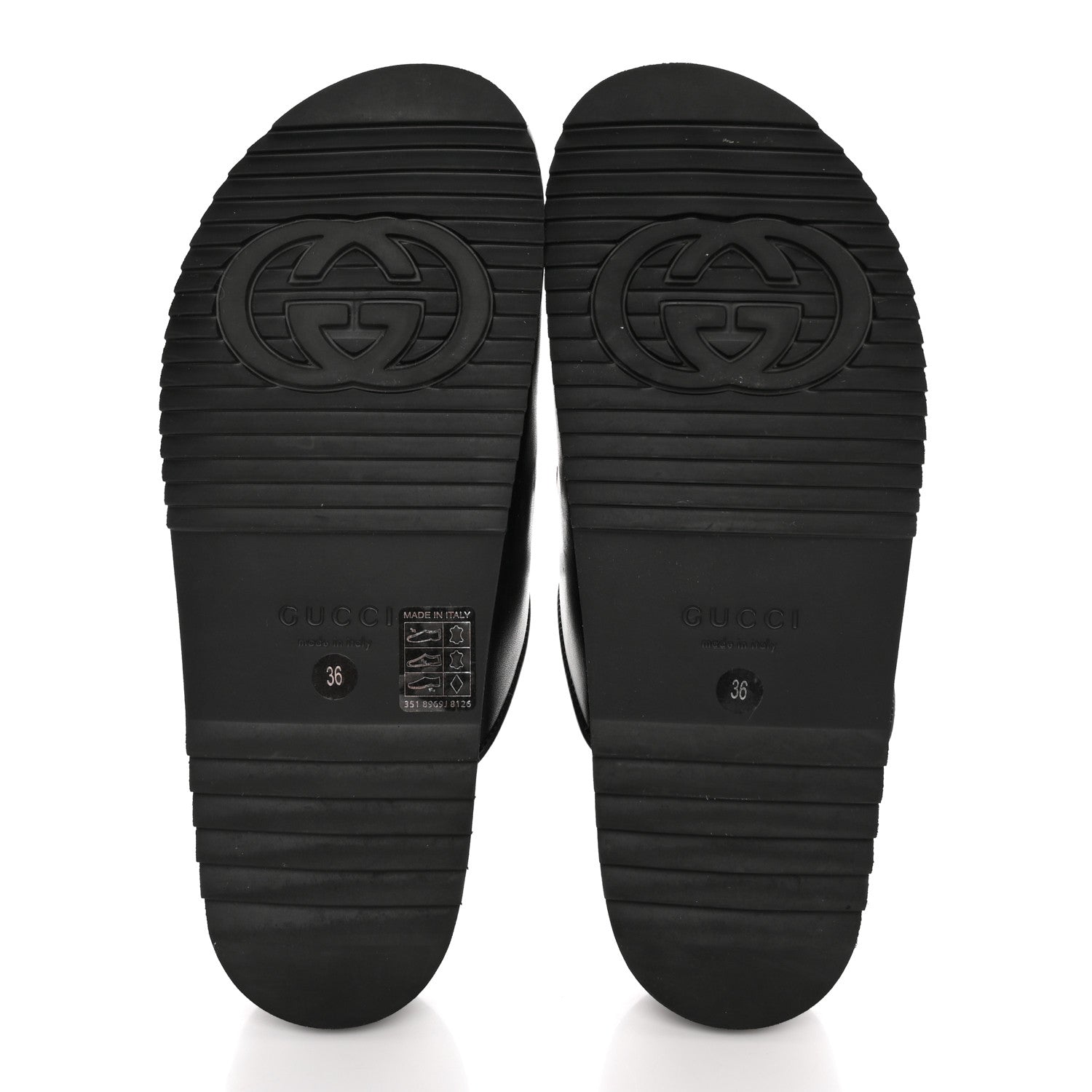Gucci Jakarta Calfskin Womens Horsebit Slippers 36 Black 5 of 10