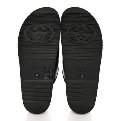 Gucci Jakarta Calfskin Womens Horsebit Slippers 36 Black 5 of 10