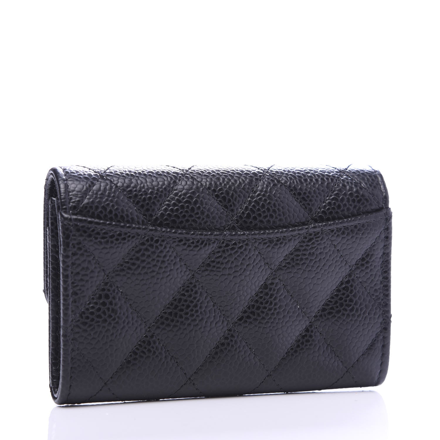 Chanel Caviar Quilted Flap Card Holder Wallet Black 3 of 9