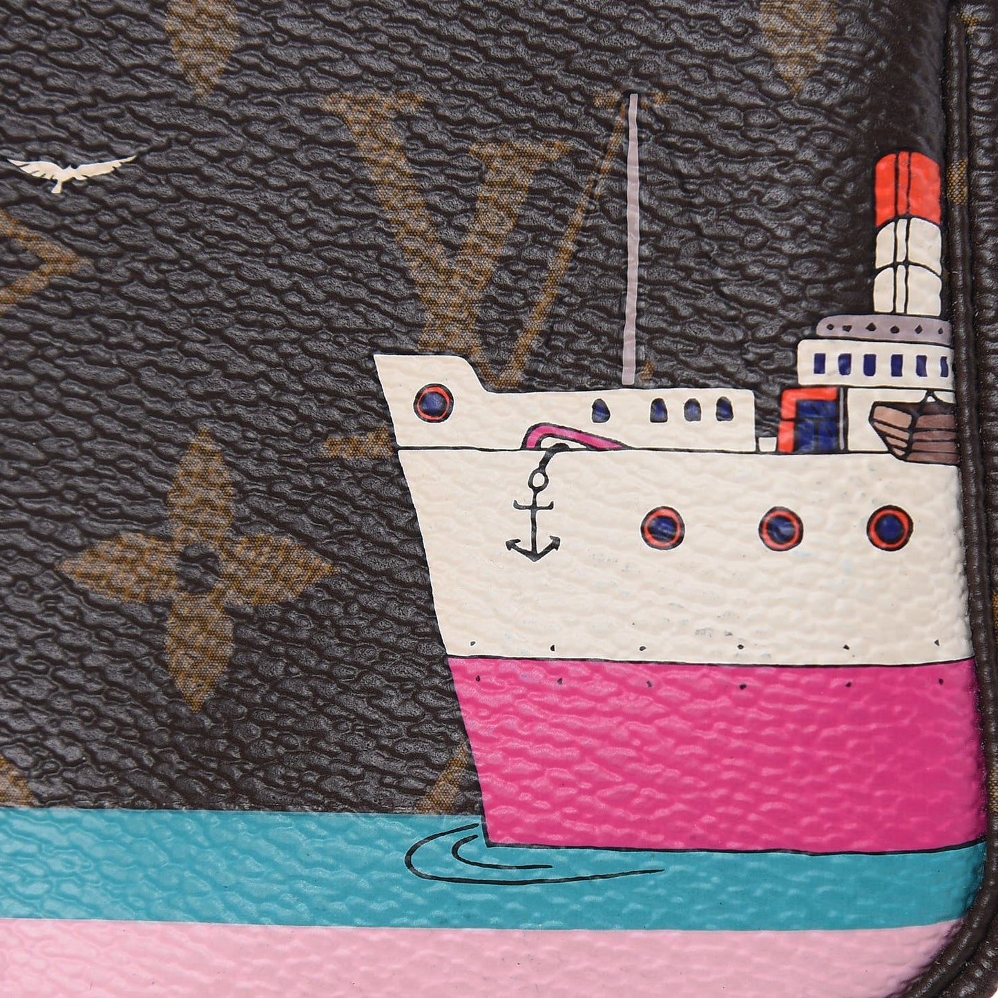 Monogram 2016 Christmas Animation Mini Pochette Accessories Rose Ballerine