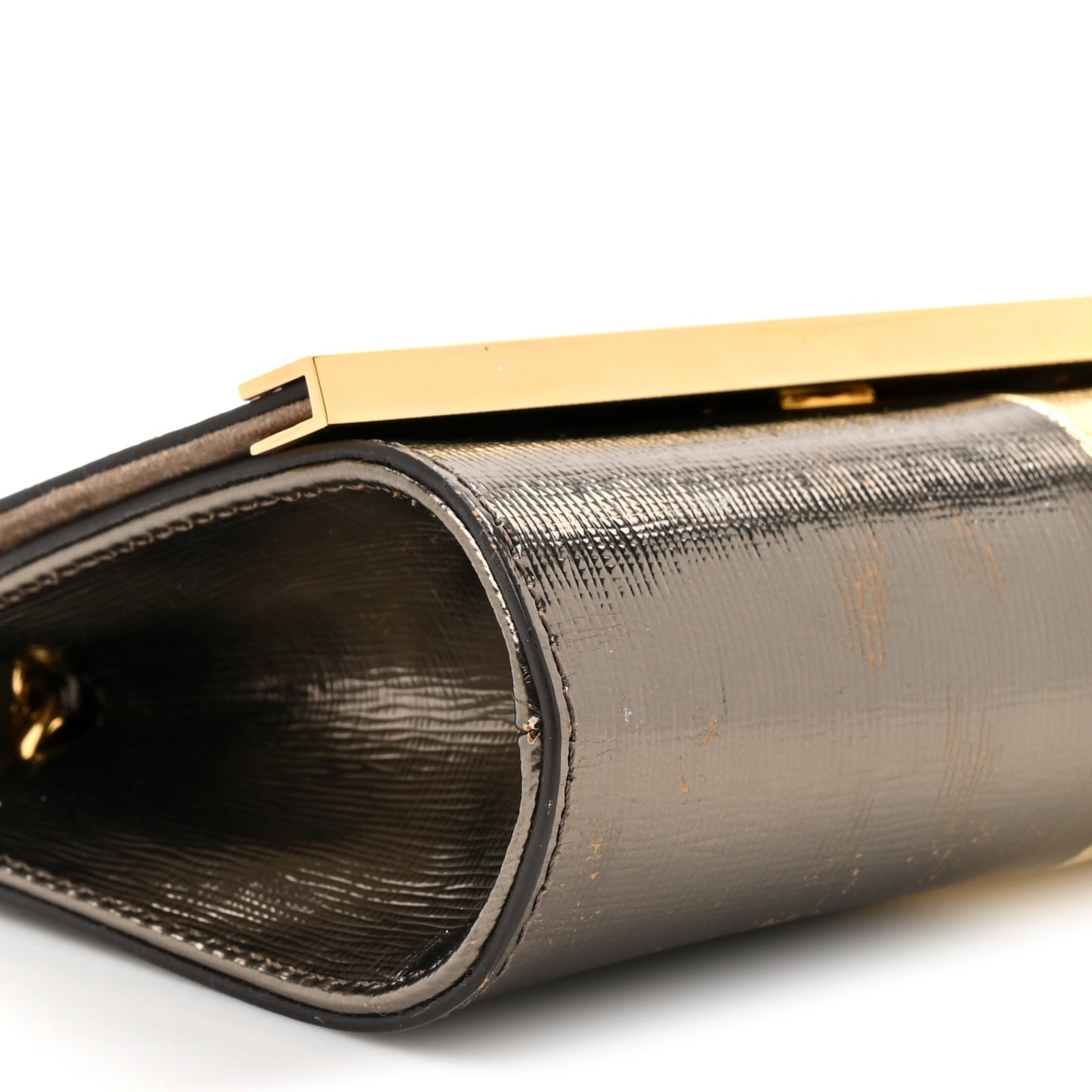 Vitello Mirror Elite Bi-Color Mini Rush Clutch Bronze Gold