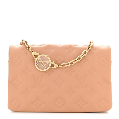 Louis Vuitton Lambskin Embossed Monogram Pochette Coussin Camel 1 of 10