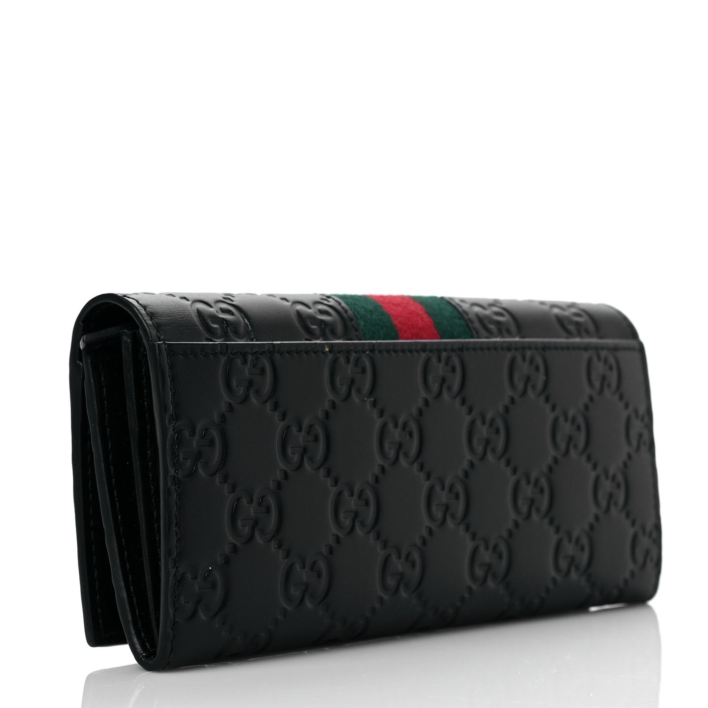 Guccissima Signature Web New Web Continental Wallet Black