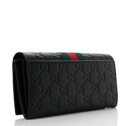 Gucci Guccissima Signature Web New Web Continental Wallet Black 3 of 10