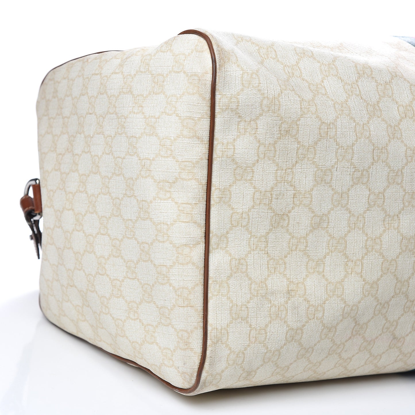 GG Plus Monogram Web Stripe Large Carry On Duffle Tan