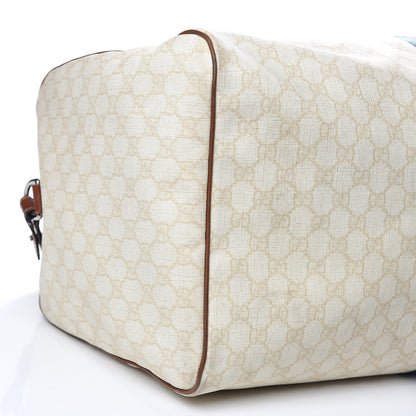 Gucci GG Plus Monogram Web Stripe Large Carry On Duffle Tan 8 of 18