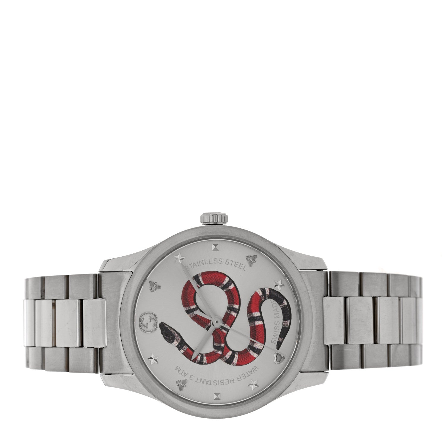 Gucci Stainless Steel 38mm G-Timeless Snake Quartz Watch 2 of 5