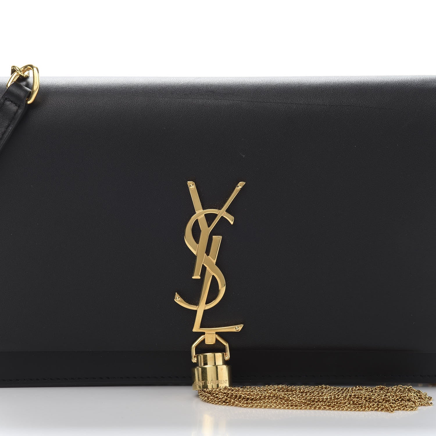 Saint Laurent Smooth Calfskin Classic Monogram Kate Tassel Satchel Black 10 of 10