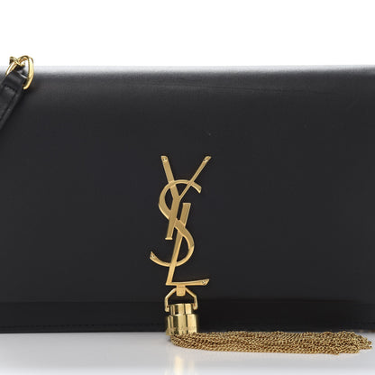 Saint Laurent Smooth Calfskin Classic Monogram Kate Tassel Satchel Black 10 of 10