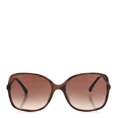 Chanel Acetate Metal Lambskin Chain Square Sunglasses 5210-Q Brown 2 of 8