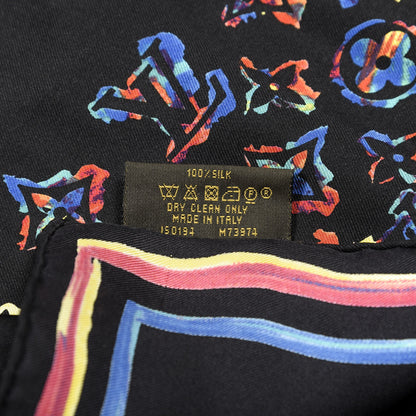 Louis Vuitton Silk Monogram Rainbow Square Scarf Black 3 of 3