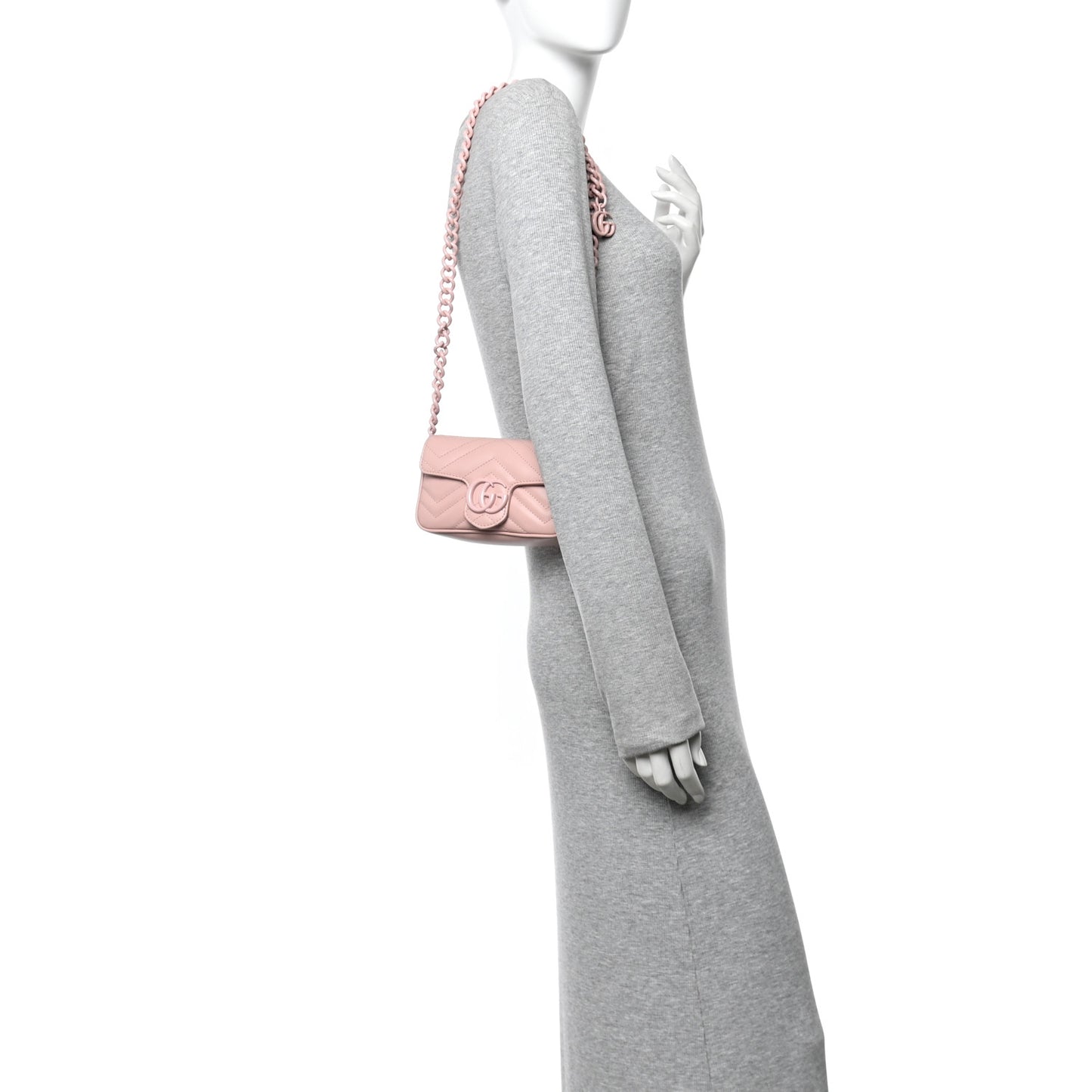 Calfskin Matelasse Monochrome GG Marmont Chain Belt Bag Perfect Pink