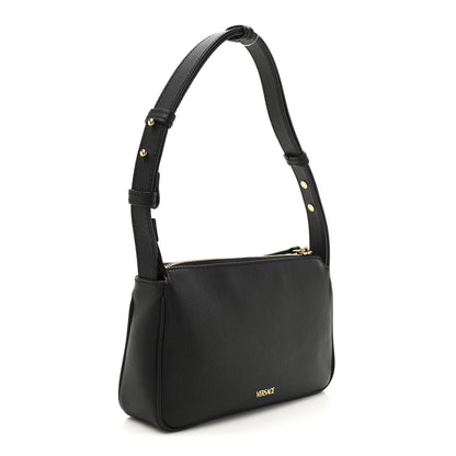 Versace Grained Calfskin Medusa Shoulder Bag Black 3 of 9