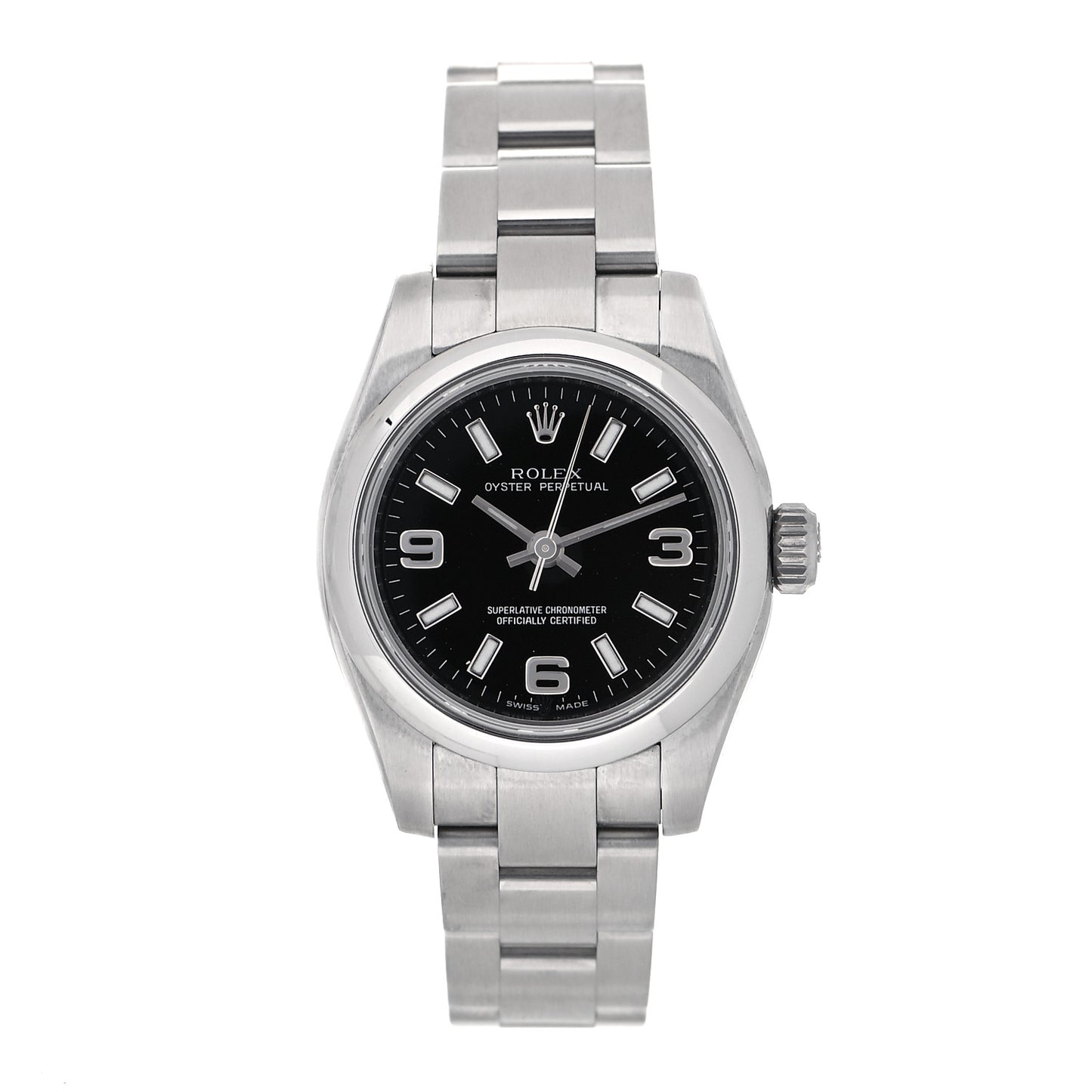 Stainless Steel 26mm Oyster Perpetual Watch Black 176200