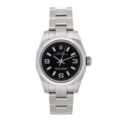 Rolex Stainless Steel 26mm Oyster Perpetual Watch Black 176200 1 of 5