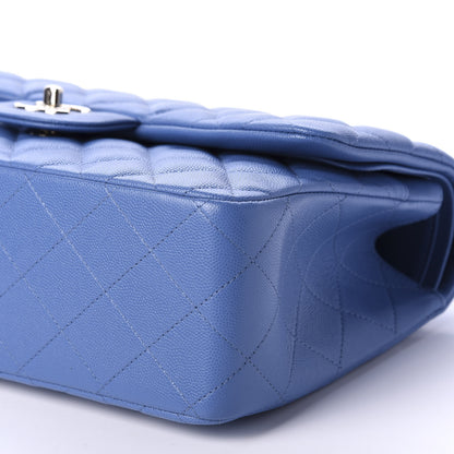 Chanel Caviar Quilted Jumbo Double Flap Blue 7 of 12