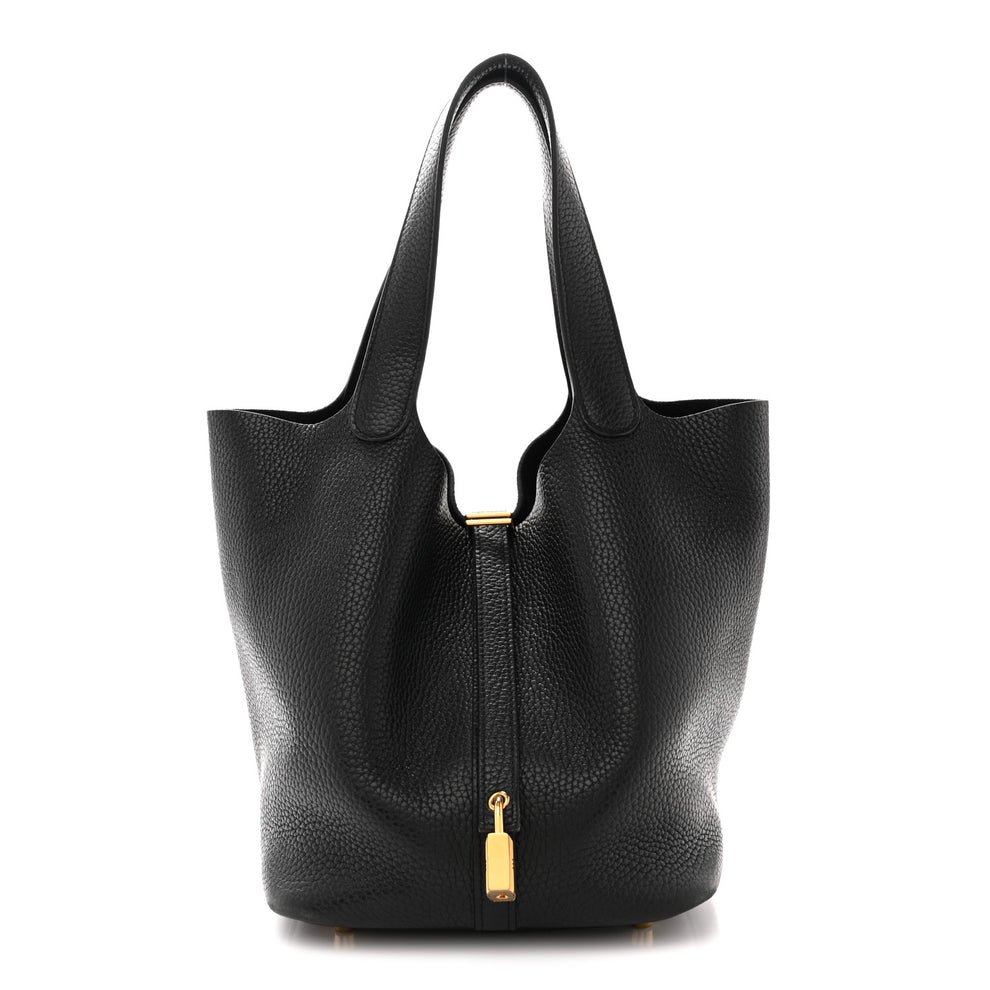 Hermes Taurillon Clemence Picotin Lock 22 MM Black 1881409 – FASHIONPHILE