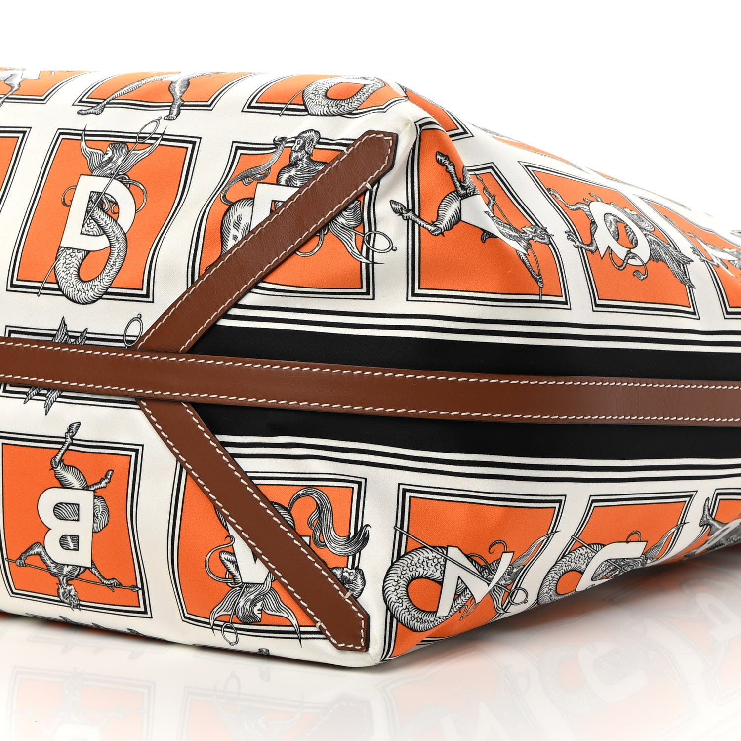 Burberry Satin Mythical Alphabet Print Bag Orange White 10 of 10