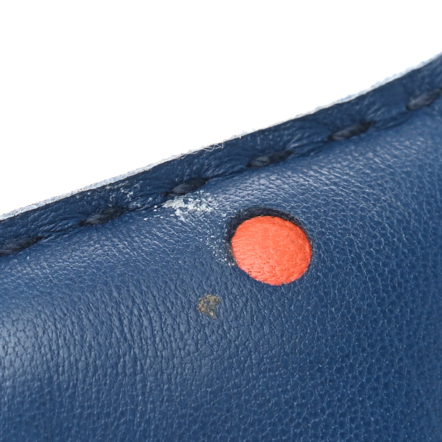 Hermes Milo Lambskin Grigri Rodeo Horse Bag Charm GM Bleu de Malte Rouge H Orange Poppy 4 of 4