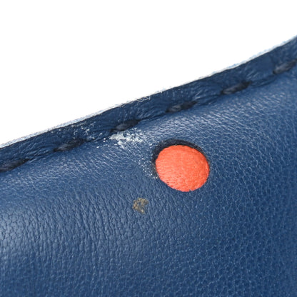 Hermes Milo Lambskin Grigri Rodeo Horse Bag Charm GM Bleu de Malte Rouge H Orange Poppy 4 of 4