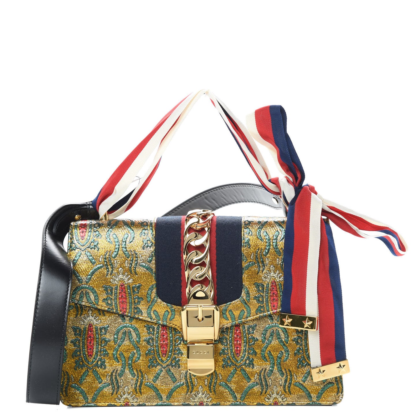 Iridescent Brocade Small Sylvie Shoulder Bag Gold