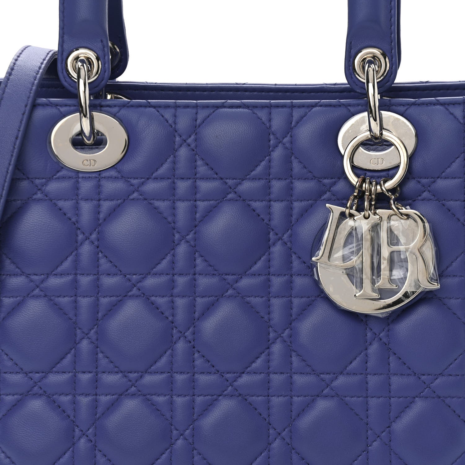 Christian Dior Lambskin Cannage Medium Lady Dior Blue 8 of 13
