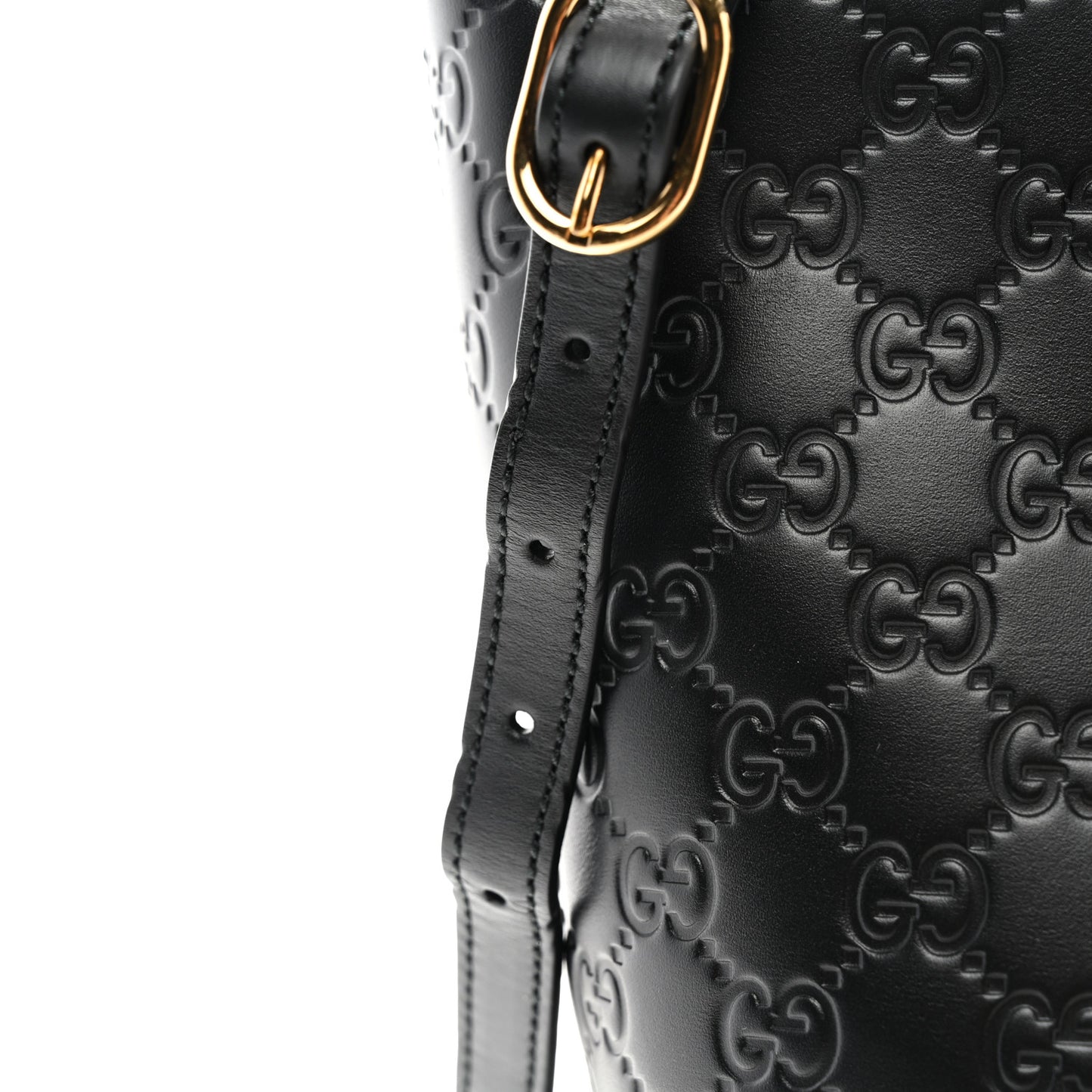 Guccissima Small Zippered Bucket Tote Black