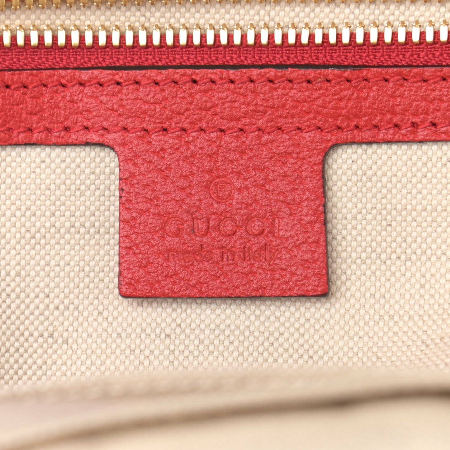 GG Supreme Monogram Apple Small Retro Interlocking G Day Backpack Beige Multicolor Lobster Red