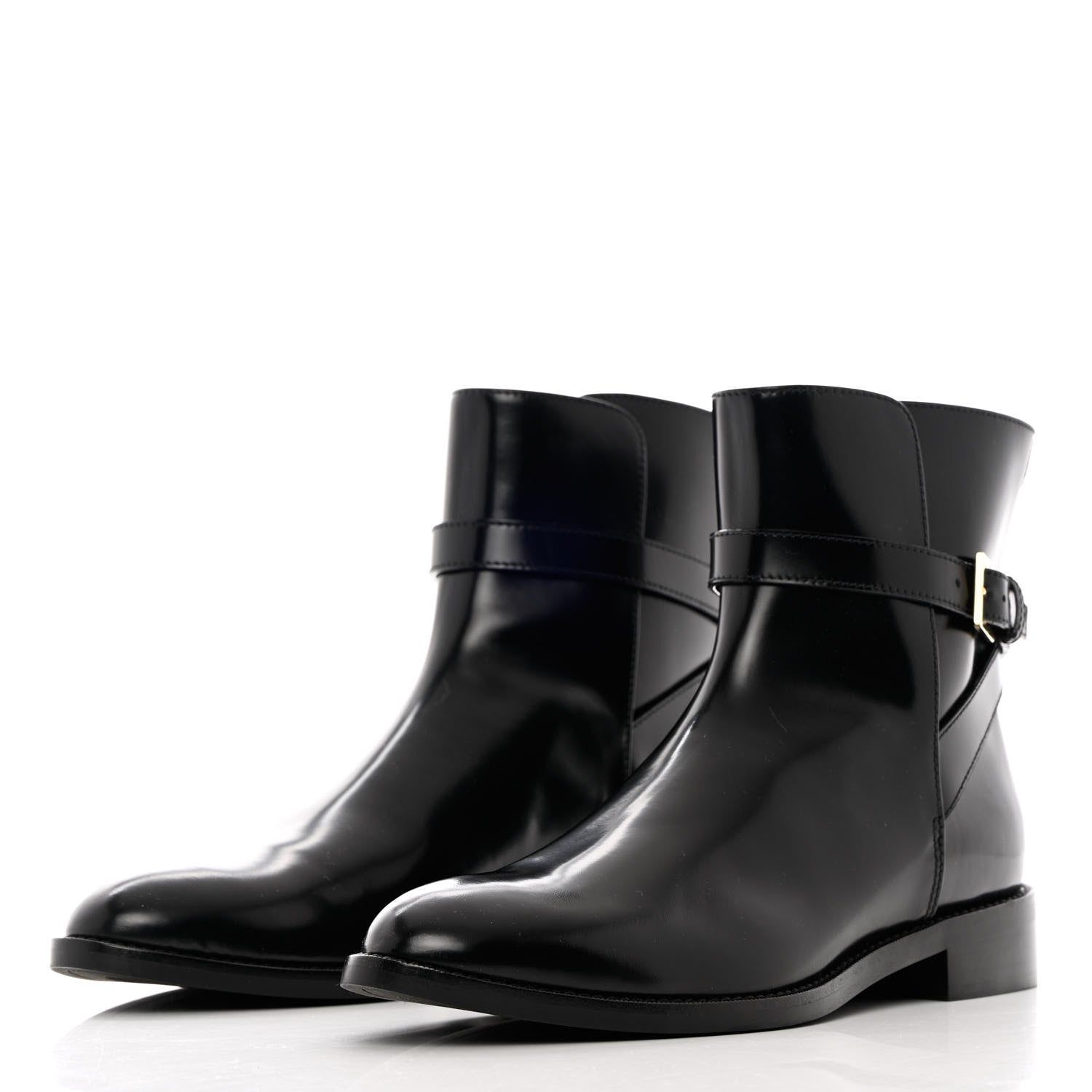 Louis Vuitton Patent Calfskin Monogram Flat Ankle Boots 37 Black 3 of 10