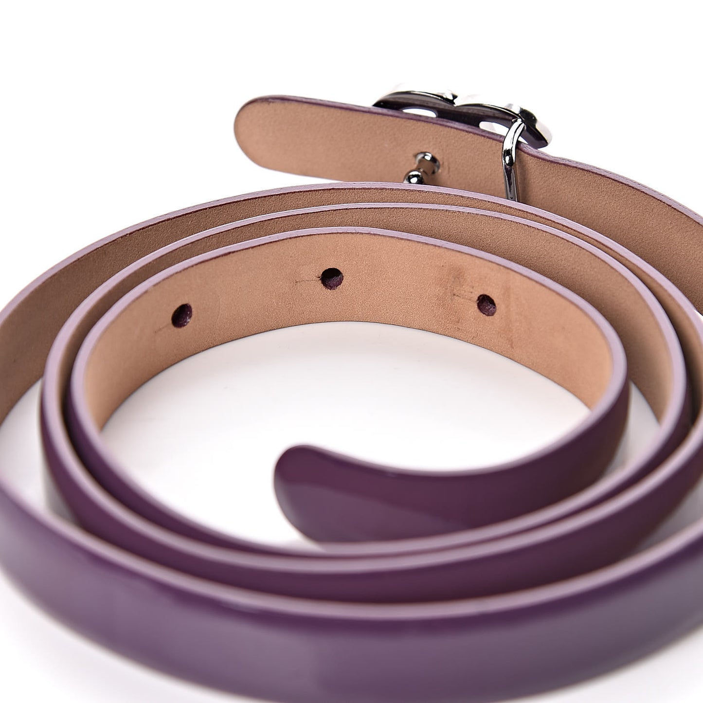 Patent CC Logo Skinny Belt 90 36 Purple