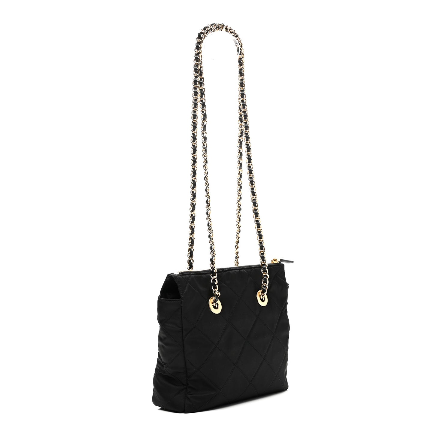 Re-Nylon Impuntu Quilted Re-Edition 1995 Chaine Small Tote Bag Black