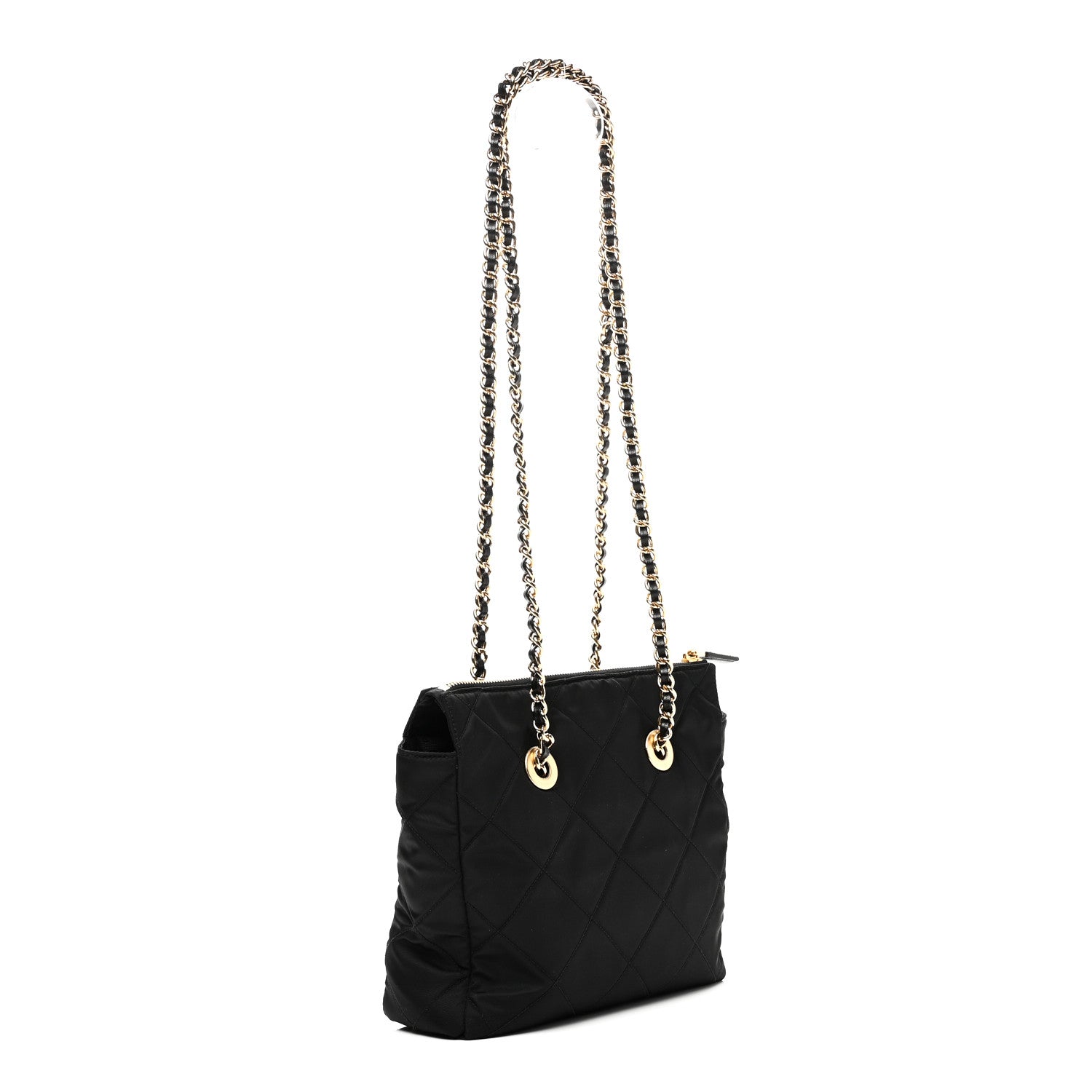 Prada Re-Nylon Impuntu Quilted Re-Edition 1995 Chaine Small Tote Bag Black 3 of 9