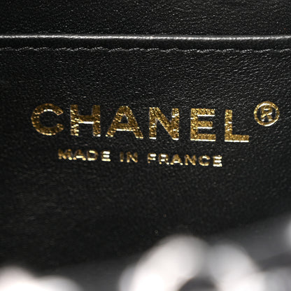Chanel Tweed Quilted Mini Top Handle Rectangular Flap Black White 6 of 16