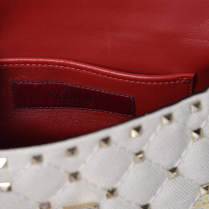 Valentino Garavani Canvas Sequin Embroidered Small Rockstud Spike Shoulder Bag Multicolor 8 of 9