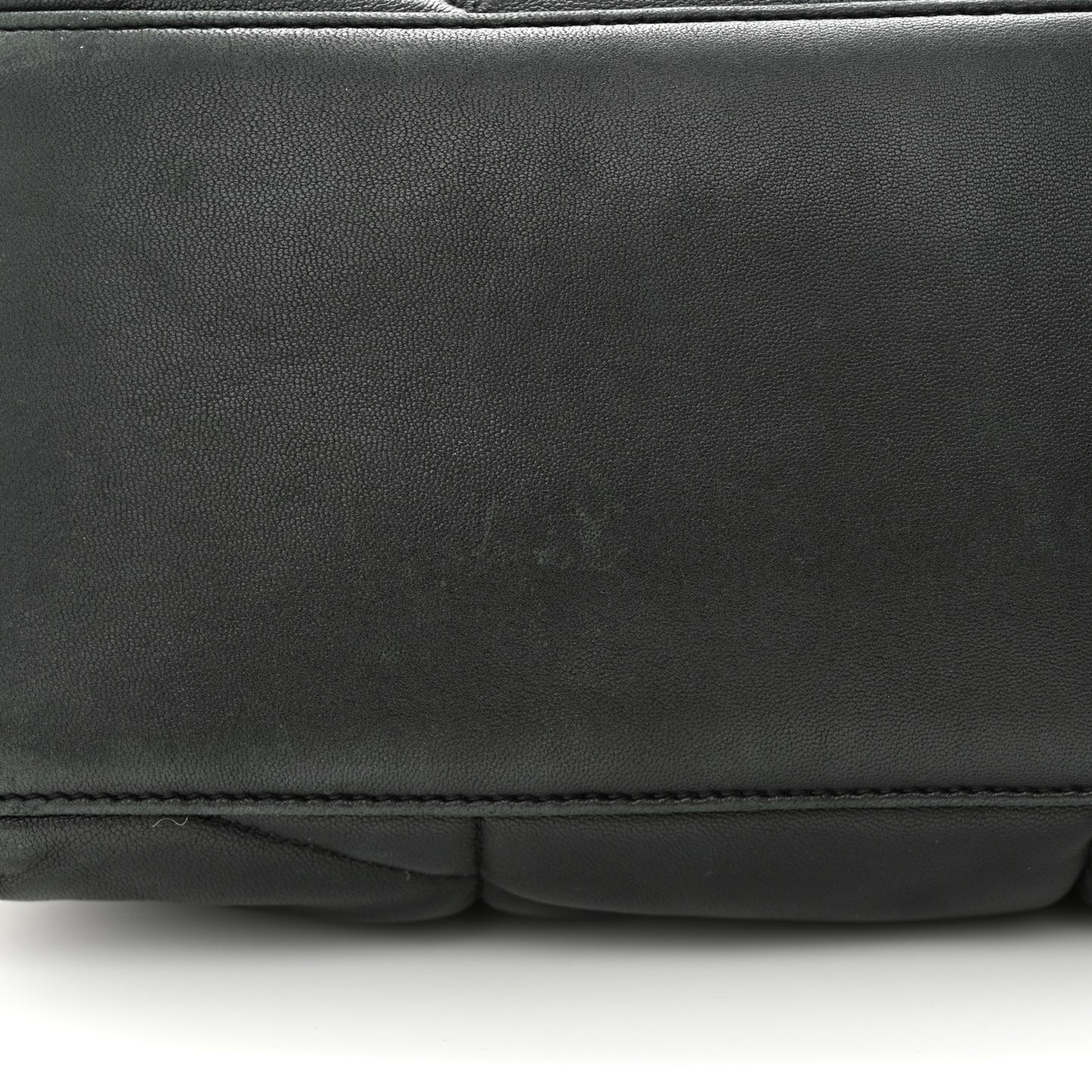 Lambskin Quilted Medium Loulou Puffer Monogram Chain Satchel Black