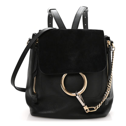 Chloe Suede Calfskin Small Faye Backpack Black 1 of 10