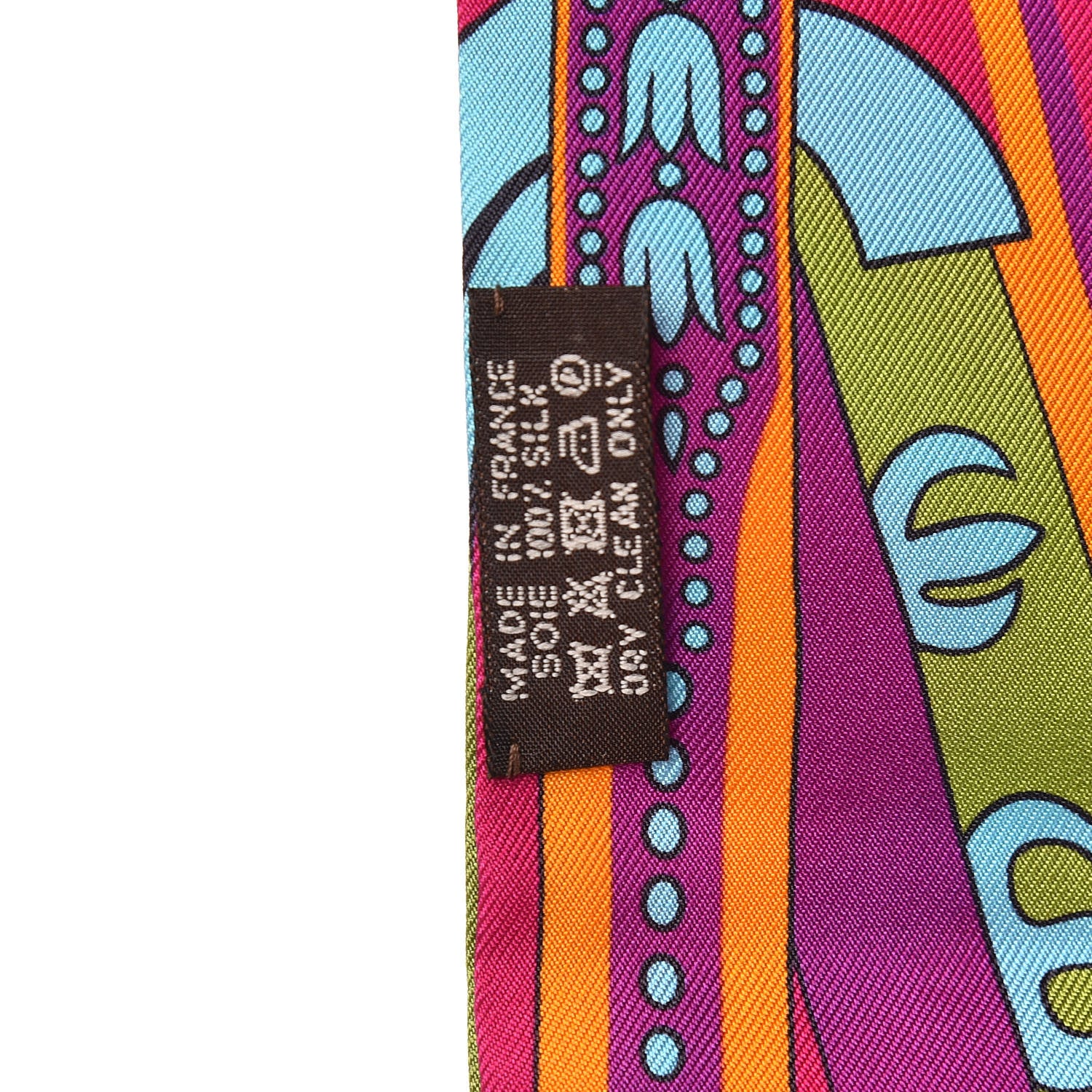 Hermes Silk Balade en Berline Twilly Fuchsia Orange Vert 5 of 5