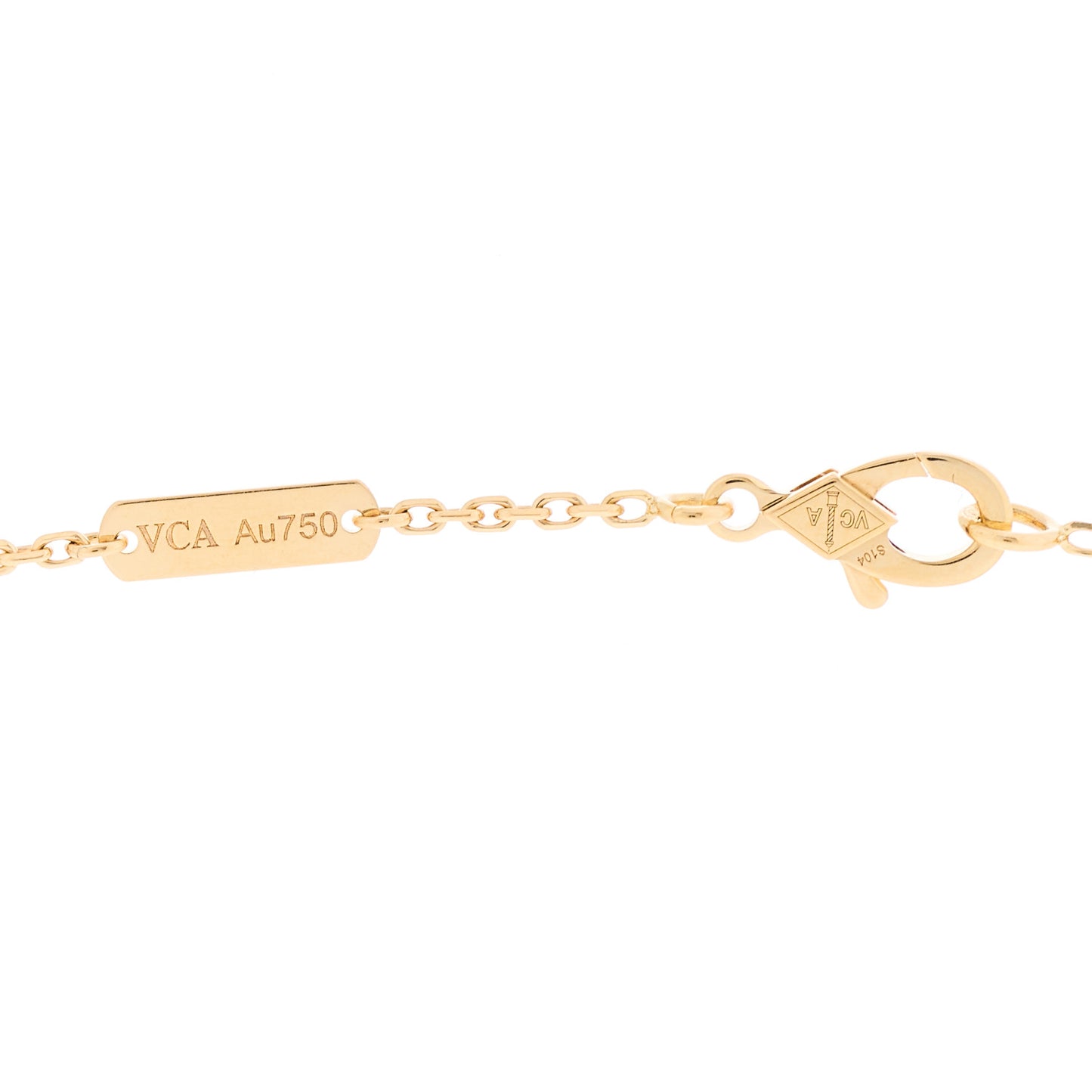 18K Yellow Gold Mother of Pearl Vintage Alhambra Pendant Necklace