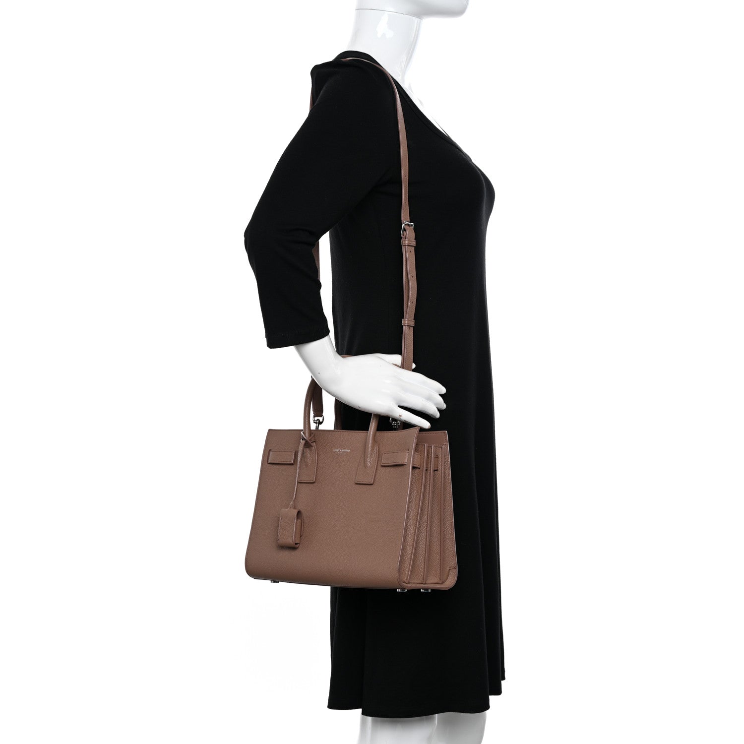 Saint Laurent Grained Calfskin Baby Sac De Jour Taupe 2 of 19