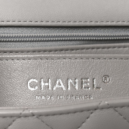 Chanel Lambskin Quilted Mini Rectangular Flap Light Grey 6 of 11