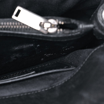 Saint Laurent Sheepskin Matelasse Chevron Monogram Medium College Bag Black 16 of 16