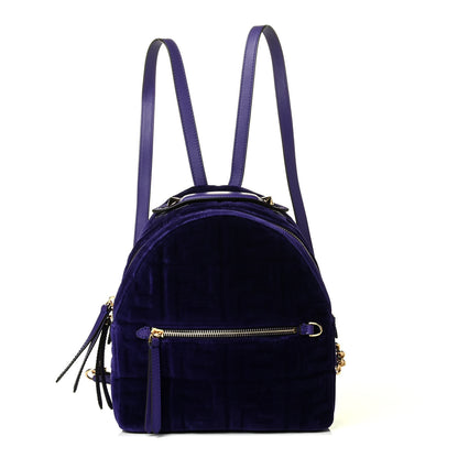 Fendi Velvet Vitello Century FF Embossed Mini Backpack Viola Plus 1 of 5