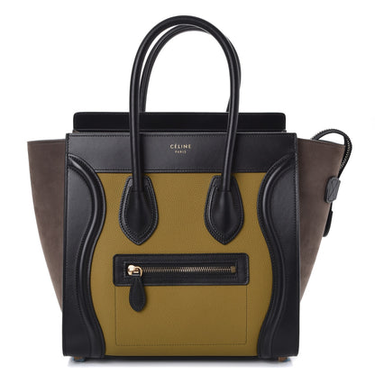 Celine Baby Grained Calfskin Nubuck Micro Tri-Color Luggage Olive 1 of 8