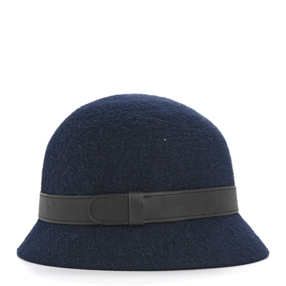 Hermes Rabbit Felt Calfskin Paris Hat 58 Marine Black 5 of 9