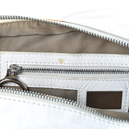 Fendi Laminated Calfskin Small Devil Trapezio Tote White 7 of 15