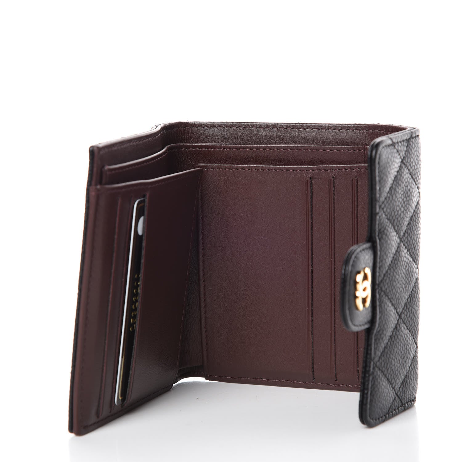 Chanel Caviar Quilted Compact Flap Wallet Black 5 of 9