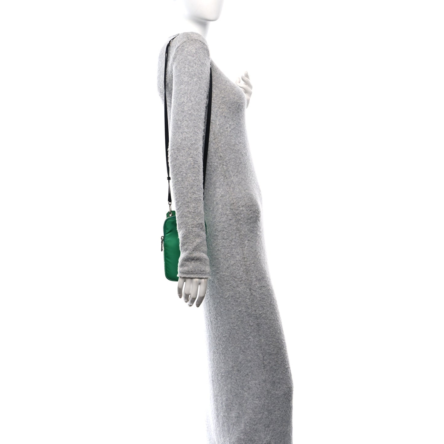 Tessuto Nylon Phone Case Crossbody Bag Menta