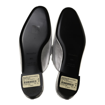 Hermes Metallic Nappa Trocadero Mule 38.5 Gris Argento 7 of 11